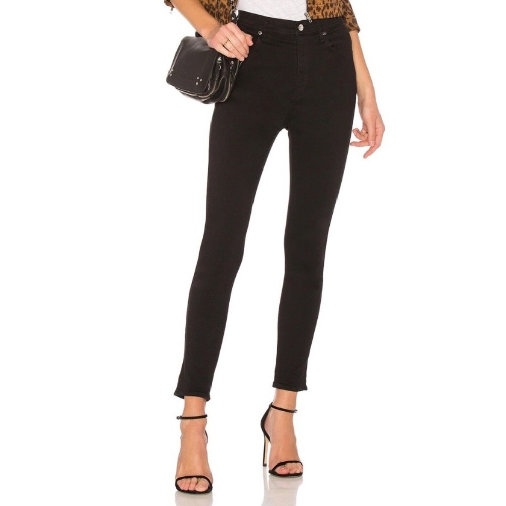 AGOLDE ||‎ Roxanne Super High Rise Skinny Jeans Jet Black 24
